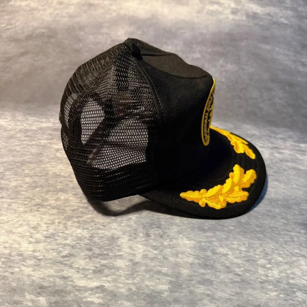 Vintage NRA National Rifle Association Trucker Hat Scrambled Eggs Made USA Black